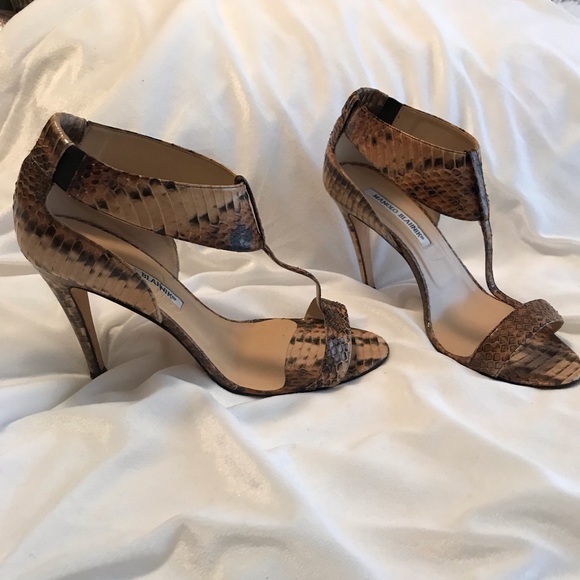 Manolo Blahnik snakeskin heel sandals - Picture 1 of 4